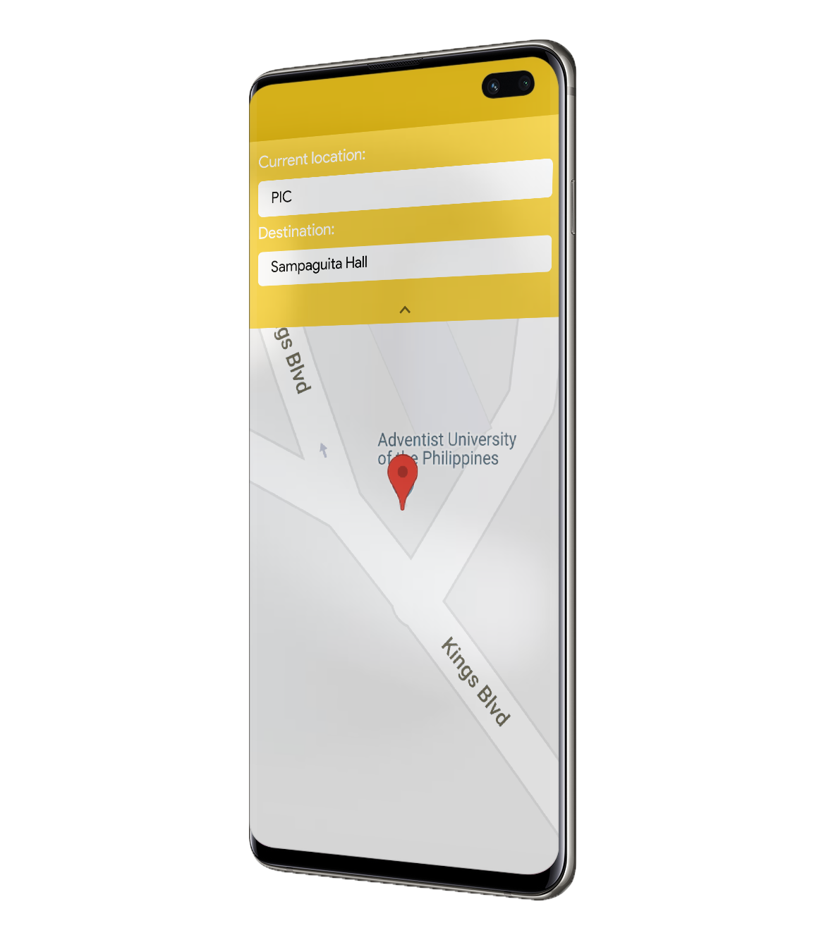 Smartphone with AUP Virtual Nav Installed